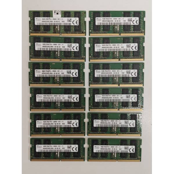 Memorie ram Laptop SK Hynix 16GB, DDR4, 2Rx8, PC4-2666V, 2666Mhz, HMA82GS6CJR8N-VK, PC4-21300, CL19, Non-ECC, sodimm, 260 pini