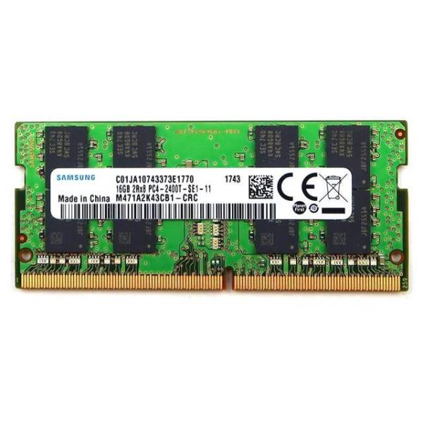 Memorie ram Laptop Samsung 16GB, DDR4, 2Rx8, 2400Mhz, PC4-2400T, M471A2K43CB1-CRC, PC4-19200, CL17, 1.2V, Non-ECC, sodimm, 260 pini