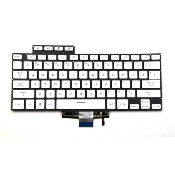 Tastatura Laptop Gaming, Asus, ROG Zephyrus M16 GU603H, GU603HE, GU603HM, GU603HR, GU603V, GU603VI, GU603VU, GU603VV, GU603ZE, GU603ZI, GU603ZM, GU603ZV, GU603ZW, GU603ZX, iluminata, alba, layout US