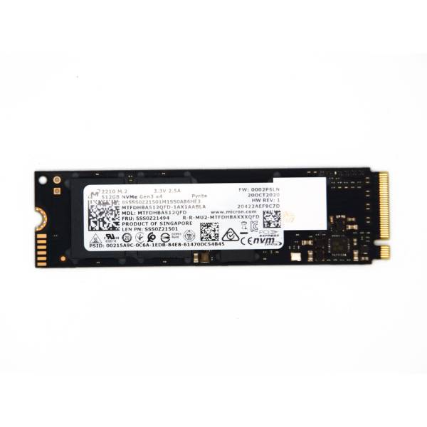 SSD Laptop Micron 2210, M.2 Gen3 x4 NVMe 512GB, MTFDHBA512QFD, DP/N 092RF3, 0C6M2M, bulk