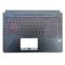 Carcasa superioara cu tastatura palmrest Laptop Gaming, Asus, TUF FX505D, FX505DD, FX505DT, FX505DU, FX505DV, FX505DY, 90NR00S3-R34US0, 13NR0133AP0111, 13N1-5JA0B01, FX505GE-1C, iluminata, rosie, layout US