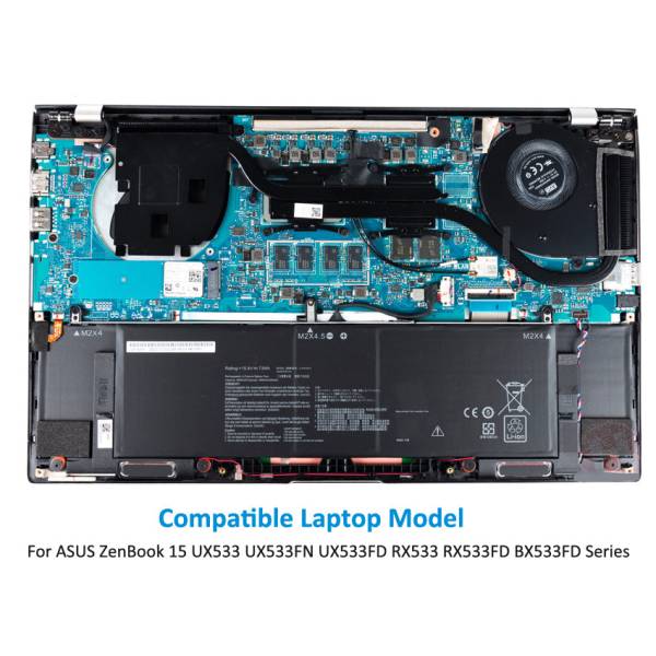 Baterie Laptop, Asus, ZenBook 15 RX533F, RX533FD, RX533FN, 0B200-03120100, 4ICP4/73/110, C41N1814, 15.4V, 4800mAh, 73Wh