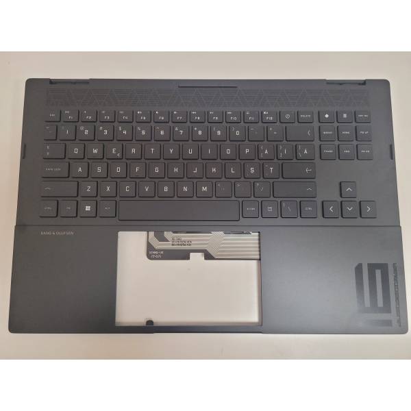 Carcasa superioara cu tastatura palmrest Laptop Gaming, HP, Omen 16-K, N14413-271, N14413-001, iluminata RGB 20 pini, layout US (RO)