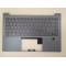 Carcasa superioara cu tastatura palmrest Laptop, HP, Pavilion 14-DV, 14-EC, TPN-Q244, M52712-271, iluminata, albastra, cu fingerprint, layout us