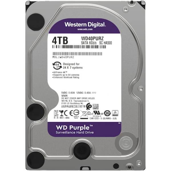 HDD WD Purple, 4TB, 5400rpm, 64 MB cache, SATA III