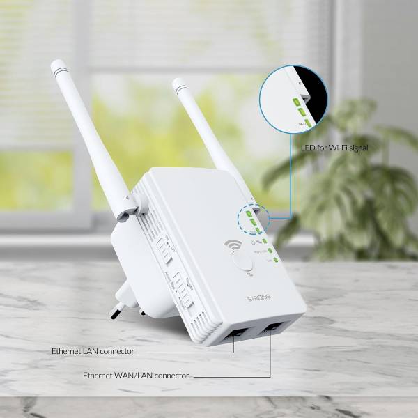 Repetor Wifi pentru acasa si la birou, Extender si punct de acces fara fir, Viteza de 300 Mbps, Porturi LAN si Port WLAN, 2 antene, Potrivit pentru toate dispozitivele Wi-Fi, Alb Repetor Wifi pentru acasa si la birou, Extender si punct de acces fara fir, Viteza de 300 Mbps, Porturi LAN si Port WLAN, 2 antene, Potrivit pentru toate dispozitivele Wi-Fi, Alb