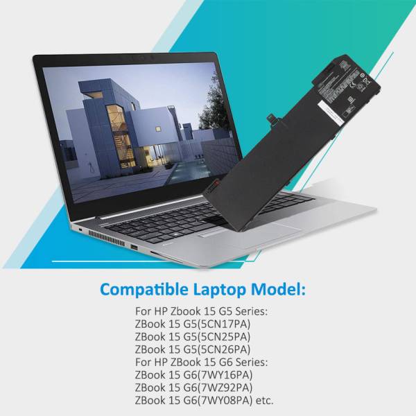 Baterie Laptop, HP, Zbook 15 G5, L05766-855 L06302-1C1, HSN-Q13C, 4ME79AA, VX04XL, 15.4V, 5500mAh, 90Wh