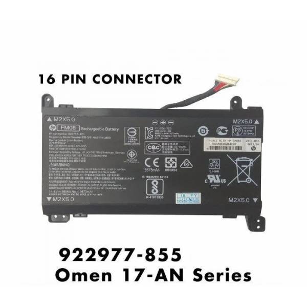 Baterie Laptop, HP, Omen 17-AN, 17T-AN, TPN-Q195, HSTNN-LB8A, HSTNN-LB8B, TPN-Q195, 922752-421, 922753-421, 922976-855, 922977-855, 4INR19/66-2, FM08, 14.4V, 5973mAh, 86WH, 16 pini