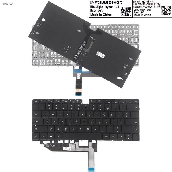 Tastatura Laptop, Huawei, MateBook X EUL-W19P, EUL-W29, EUL-W29P, 2020, iluminata, layout US