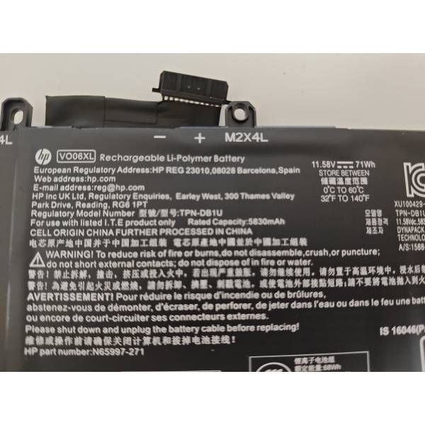 Baterie Laptop, HP, Omen Transcend 14-FB, 14T-FB, TPN-Q297, N66005-002, N66005-005, N659972-271, TPN-DB1U, VO06071XL, 3ICP7/42/66-2, VO06XL, 11,58V, 5830mAh, 71Wh