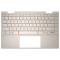 Carcasa superioara cu tastatura palmrest Laptop 2-in-1, HP, Envy X360 13-BD, 13T-BD, TPN-C152, M17263-001, M17263-031, M17263-B31, M15291-001, M15291-B31, M15291-031, AM2UT000450, AM2UT000900, iluminata, aurie, layout US