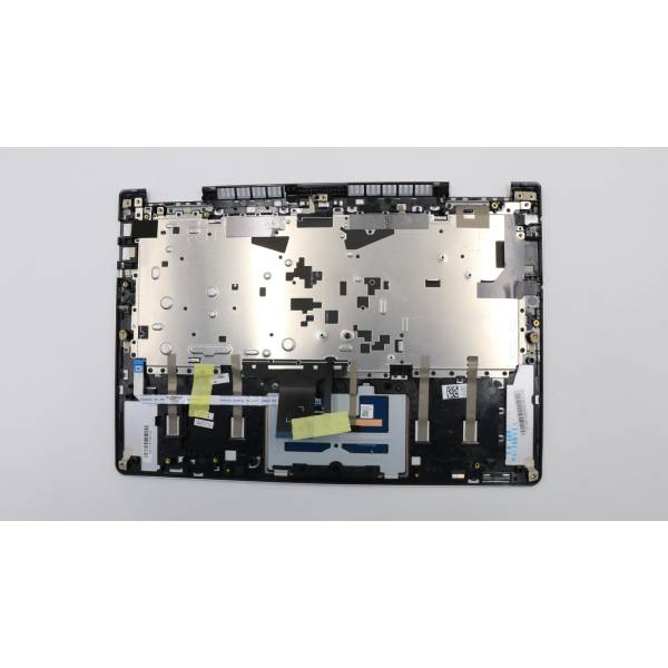 Carcasa superioara cu tastatura palmrest Laptop, Lenovo, Yoga 710-14IKB Type 80V4, 5CB0L47473, AM1JH000210, iluminata, argintie, layout UK