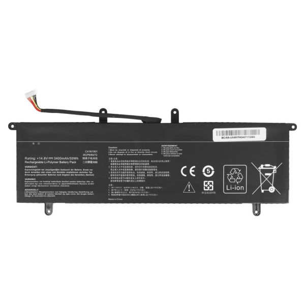 Baterie compatibila Laptop, Asus, ZenBook Duo UX481F, UX481FA, UX481FL, 0B200-03520000, 0B200-03520100, 4CIP6/60/72, C41N1901, 14.8V 3400mAh, 50Wh