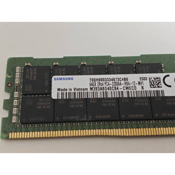 Memorie Server Samsung, M393A8G40CB4-CWECO K, 64GB, 2Rx4, DDR4, 3200Mhz, PC4-25600, CL22, RDIMM, P20504-001