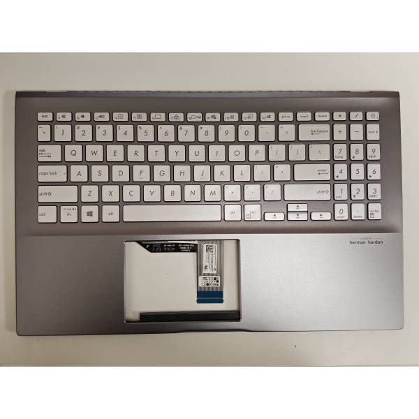 Carcasa superioara cu tastatura palmrest Laptop, Asus, VivoBook 15 X531F, X531FA, X531FL, 90NB0LL2-R31US0, 13NB0LL2AM0301, X531FA-2G, 39XKNTAJN50, iluminata, gri, layout US