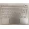 Carcasa superioara cu tastatura palmrest Laptop, HP, Spectre X360 13-AC, 13T-AC, 918027-001, KEQ4AX31TATP00, iluminata, argintie, layout UK