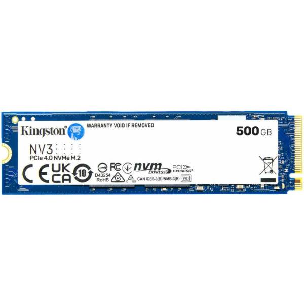 SSD Kinston NV3, 500GB, PCIe 4.0 NVMe, M.2, SNV3S/500G, Gen 4x4, Laptop/Desktop