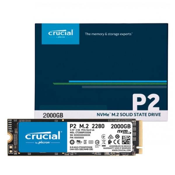 Solid State Drive (SSD) Crucial P2, 2TB, NVMe, M.2., CT2000P2SSD8, Laptop/Desktop Solid State Drive (SSD) Crucial P2, 2TB, NVMe, M.2., CT2000P2SSD8, Laptop/Desktop