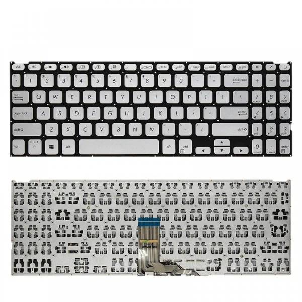 Tastatura Laptop, Asus, VivoBook 15 X515, X515DA, X515E, X515EA, X515EP, X515F, X515FA, X515J, X515JA, X515JF, X515JP, X515K, X515KA, X515M, X515MA, X515U, X515UA, argintie, layout US