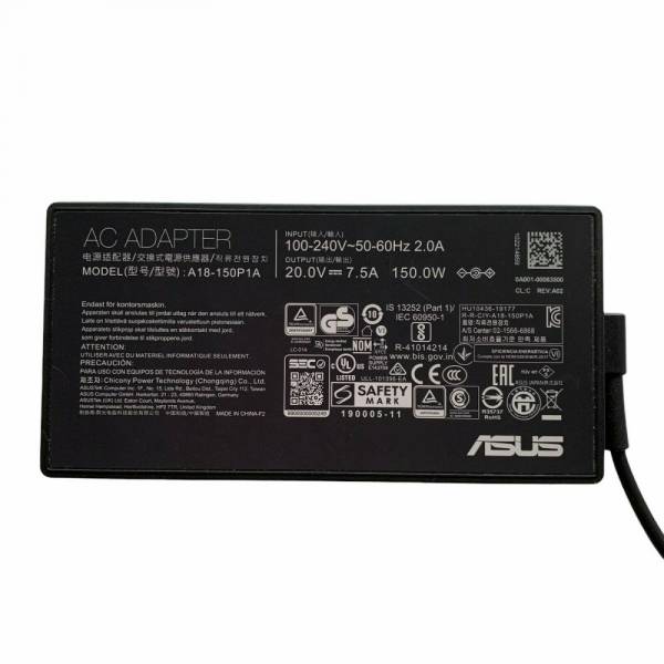 Incarcator Laptop Gaming, Asus, TUF F15 FX506L, FX506LH, FX506LHB, FX506LI, FX506L, 0A001-00082200, A18-150P1A, 20V, 7.5A, 150W, conector 6.0x3.7mm