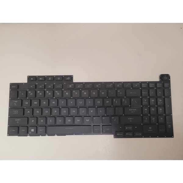 Tastatura Laptop Gaming, Asus, ROG Strix Scar 17 G733Z, G733ZM, G733ZS, G733ZW, G733ZX, iluminata, RGB Per Key, 20 pini, neagra, layout US