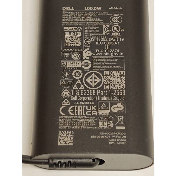 Incarcator Laptop 2-in-1, Dell, Latitude 7640, 0JC22F, HA100PM220, 20V, 5A, 100W, USB-C, Type-C