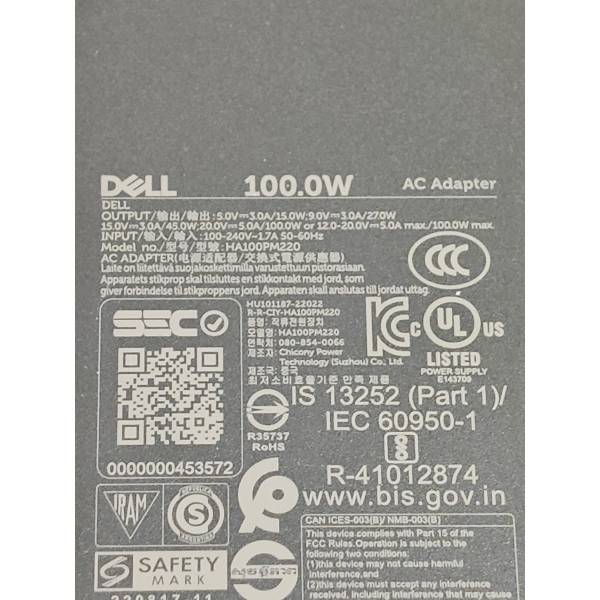 Incarcator Laptop 2-in-1, Dell, Latitude 7640, 0JC22F, HA100PM220, 20V, 5A, 100W, USB-C, Type-C
