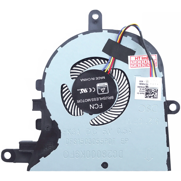Cooler Laptop, Dell, Inspiron 15 3584, P75F, P75F005, 0FX0M0, 0NPFW6, DFS1503055P0T-FK3A, DC28000K9F0, pentru placa video dedicata, 5V, 0.5A