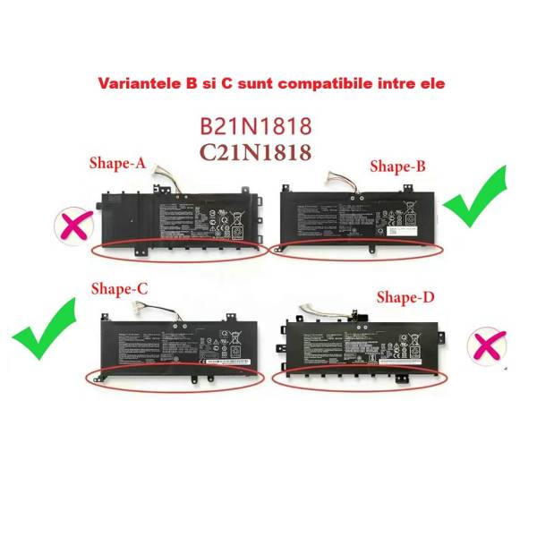 Baterie Laptop, Asus, VivoBook 15 A1500E, A1500EA, A1500EP, 0B200-03280500, 2ICP7/54/83, C21N1818, 7,7V, 4730mAh, 37Wh