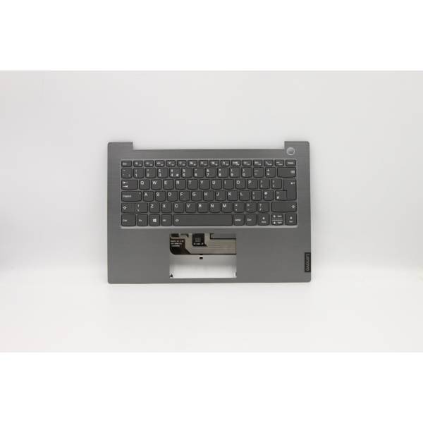 Carcasa superioara cu tastatura palmrest Laptop, Lenovo, ThinkBook 14-IML Type 20RV, 5CB0W44371, 4FLVATALV20 3B, iluminata, Mineral Grey, layout UK