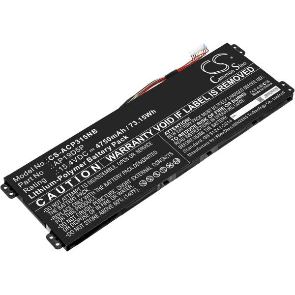 Baterie compatibila Laptop, Acer, ConceptD 3 CN315-72P, CN315-72G, KT.00405.011, AP19D5P, 15.4V, 4750mAh, 73.15Wh