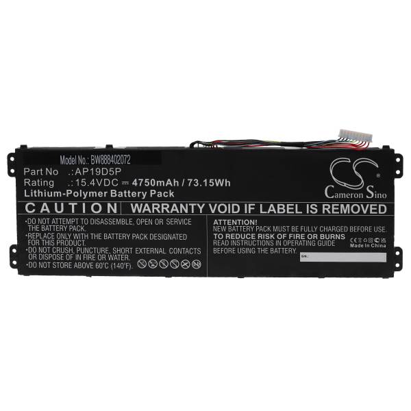 Baterie compatibila Laptop, Acer, ConceptD 3 CN315-72P, CN315-72G, KT.00405.011, AP19D5P, 15.4V, 4750mAh, 73.15Wh