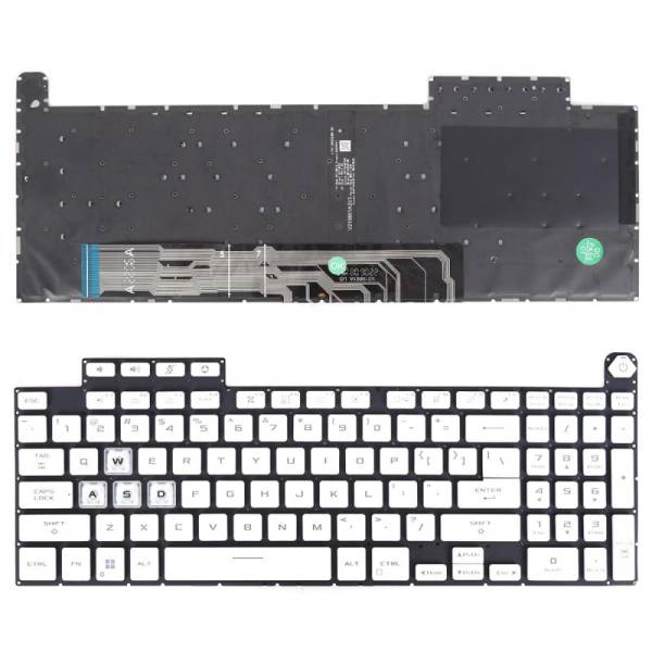 Tastatura Laptop Gaming, Asus, TUF A16 FA607N, FA607NU, FA607P, FA607PI, FA607PV, iluminata, alba, layout US