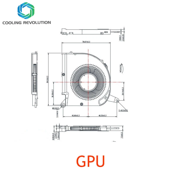 Set coolere Laptop, Gigabyte Aorus 15G XC, PLB07010S12HH, 7mm grosime, 12V, 1A