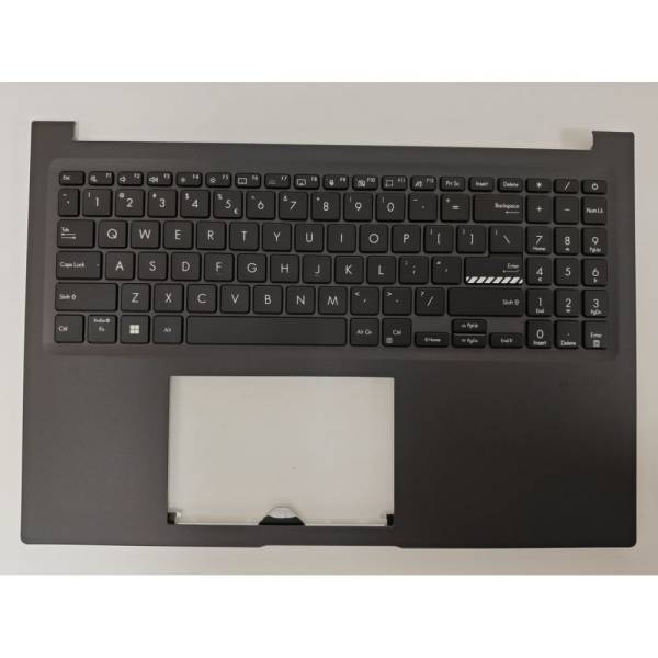 Carcasa superioara cu tastatura palmrest Laptop, Asus, VivoBook 16 F1605V, F1605VA, 90NB10N3-R30UI0, 90NB10N3-R30US0, 13N1-H8A0731, X1605VA-1K, iluminata, neagra, layout US