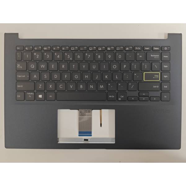 Carcasa superioara cu tastatura palmrest Laptop, Asus, VivoBook 14 X421F, X421FA, X421FF, X421FL, X421FP, X421FQ, 90NB0Q07-R31UI0, 39XKSTAJN80, X421FAY-1K, iluminata, albastru inchis, layout US