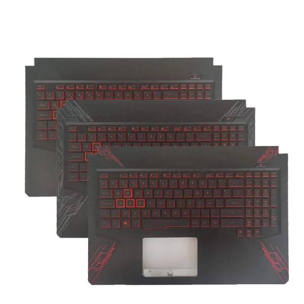 Carcasa superioara cu tastatura palmrest Laptop Gaming, Asus, TUF FX80G, FX80GD, FX80GE, FX80GM, 90NR00J2-R31US0, 3BBKLTAJNP0, 13NR00I0AM0111, FX504GD-1B, iluminata, neagra, layout US