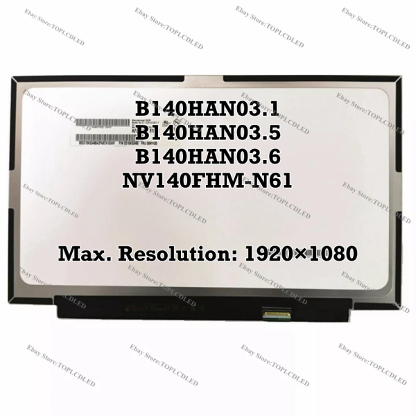 Display Laptop, Lenovo, X1 Carbon 6th Gen Type 20KH, 20KG, 00NY435, B140HAN03.1, 14 inch, FHD, IPS, nanoedge, ultra slim 2.2m grosime, 315mm latime, 30 pini