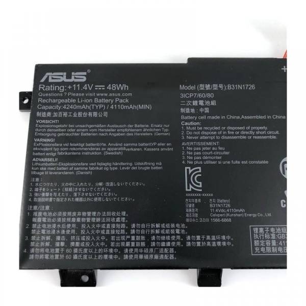 Baterie Laptop, Asus, TUF Gaming FX505GT, 3ICP7/60/80, B31N1726, 11.4V, 4240mAh, 48Wh