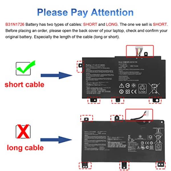 Baterie Laptop, Asus, TUF Gaming FX505GT, 3ICP7/60/80, B31N1726, 11.4V, 4240mAh, 48Wh
