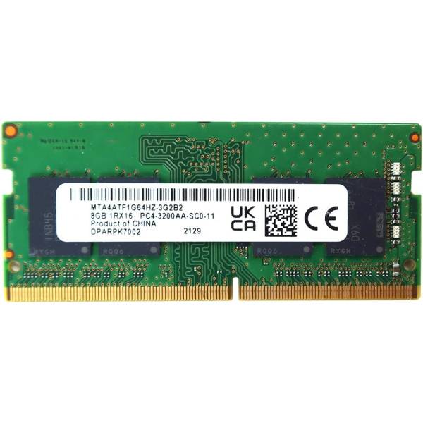 Memorie Ram Laptop Micron 8GB, DDR4, 1Rx16, PC4-3200AA-SC0-11, 3200Mhz, MTA4ATF1G64HZ-3G2B2, PC4-25600, CL22, 1.2V, Non-ECC, sodimm, 260 pini