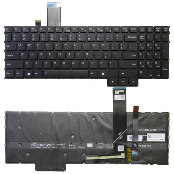 Tastatura Laptop, Lenovo, Legion Pro 7 16ARX8H Type 82WS, iluminata, RGB 20 pini, neagra, layout US