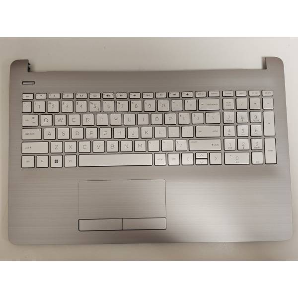 Carcasa superioara cu tastatura palmrest Laptop, HP, 250 G6, 255 G6, 256 G6, AP204000622, AM204000110, iluminata, argintie, layout US