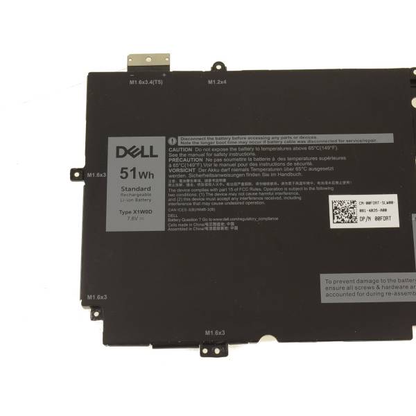 Baterie Laptop 2-in-1, Dell, XPS 13 9310, DD9VF, 0DD9VF, 0FDRT, 00FDRT, X1W0D, 0X1W0D, 7.6V, 6375mAh, 51Wh