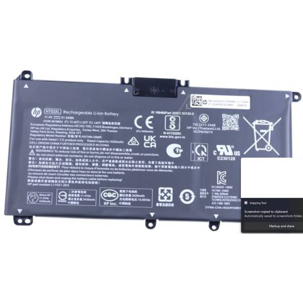 Baterie Laptop, HP, 15S-FQ, TPN-Q222, L11421-1C2, L56025-AC1, 3ICP6/59/74, HSTNN-OB1L, HT03XL, 11.34V, 3420mAh, 41Wh
