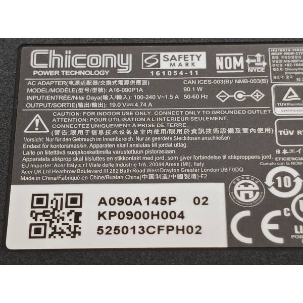 Incarcator Laptop, Acer, Swift X SFX14-42G, KP.09003.013, 19V, 4.74A, 90W, 3.0x.1.1mm