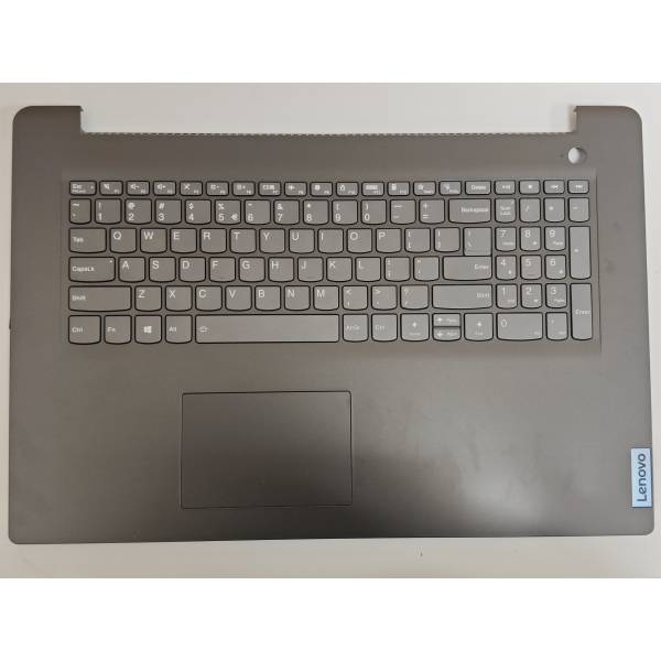 Carcasa superioara cu tastatura palmrest Laptop, Lenovo, V17 G2 ITL Type 82NX, AP26A000110, EC21N000510, HS760, iluminata, fingerprint, Iron Grey, layout US