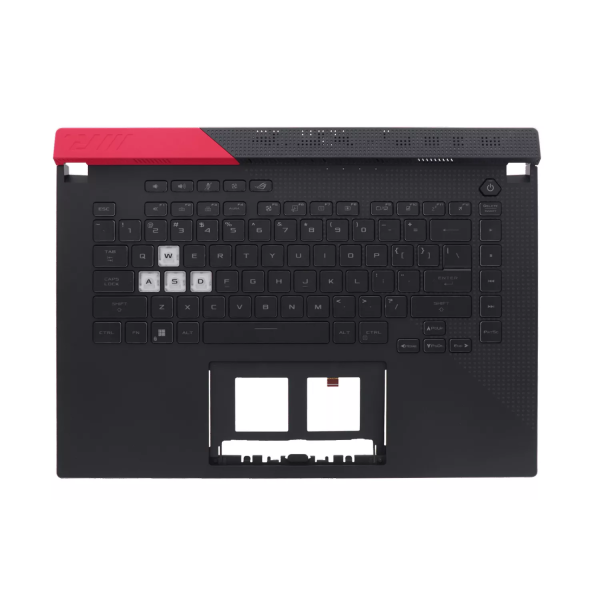 Carcasa superioara cu tastatura palmrest Laptop Gaming, Asus, ROG Strix G15 G513Q, G513QY, 90NR06X4-R31US0, 6070B1910801, G513QY-2C, iluminata, RGB 4 Zone, neagra, layout US