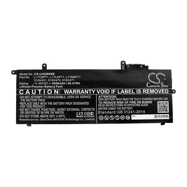 Baterie compatibila Laptop, Lenovo, ThinkPad A285 Type 20MW, 20MX, 01AV470, 5B10K97617, 3ICP6/38/62-2, L17L6P71, 11.46V, 4050mAh, 46.41Wh
