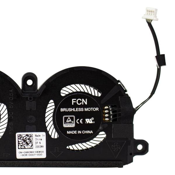 Set coolere Laptop, Dell, XPS 13 9305, P82G, P82G004, 0980WH, 980WH, DFS350705PQ0T-FM18, ND55C19-19A14, ND55C19-16M01, 5V, 0.5A